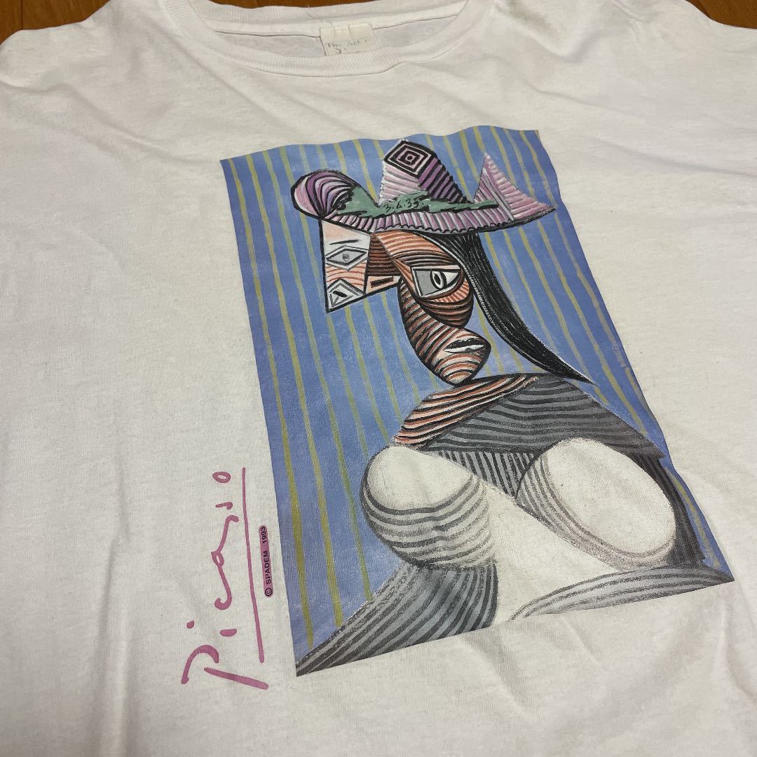 都内で レア 90s ピカソ ヴィンテージ Tee Tシャツ art アート picasso キュビズム シュルレアリスム vintage イラスト、キャラクター