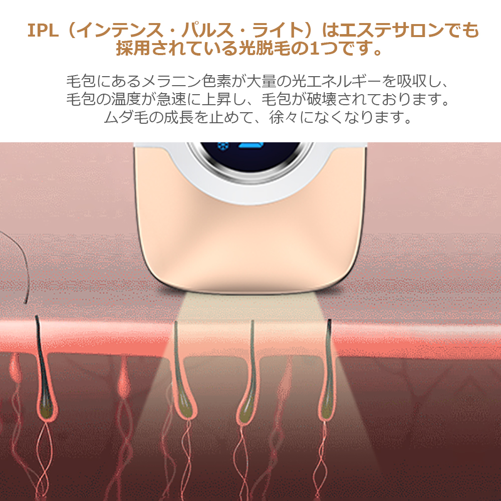 ☆冷却機能のおかげで熱くない☆　冷感脱毛器 光 光脱毛器 ipl光脱毛器 レディース メンズ 脱毛機 家庭用脱毛器 ムダ毛処理 顔 脇 髭_画像5