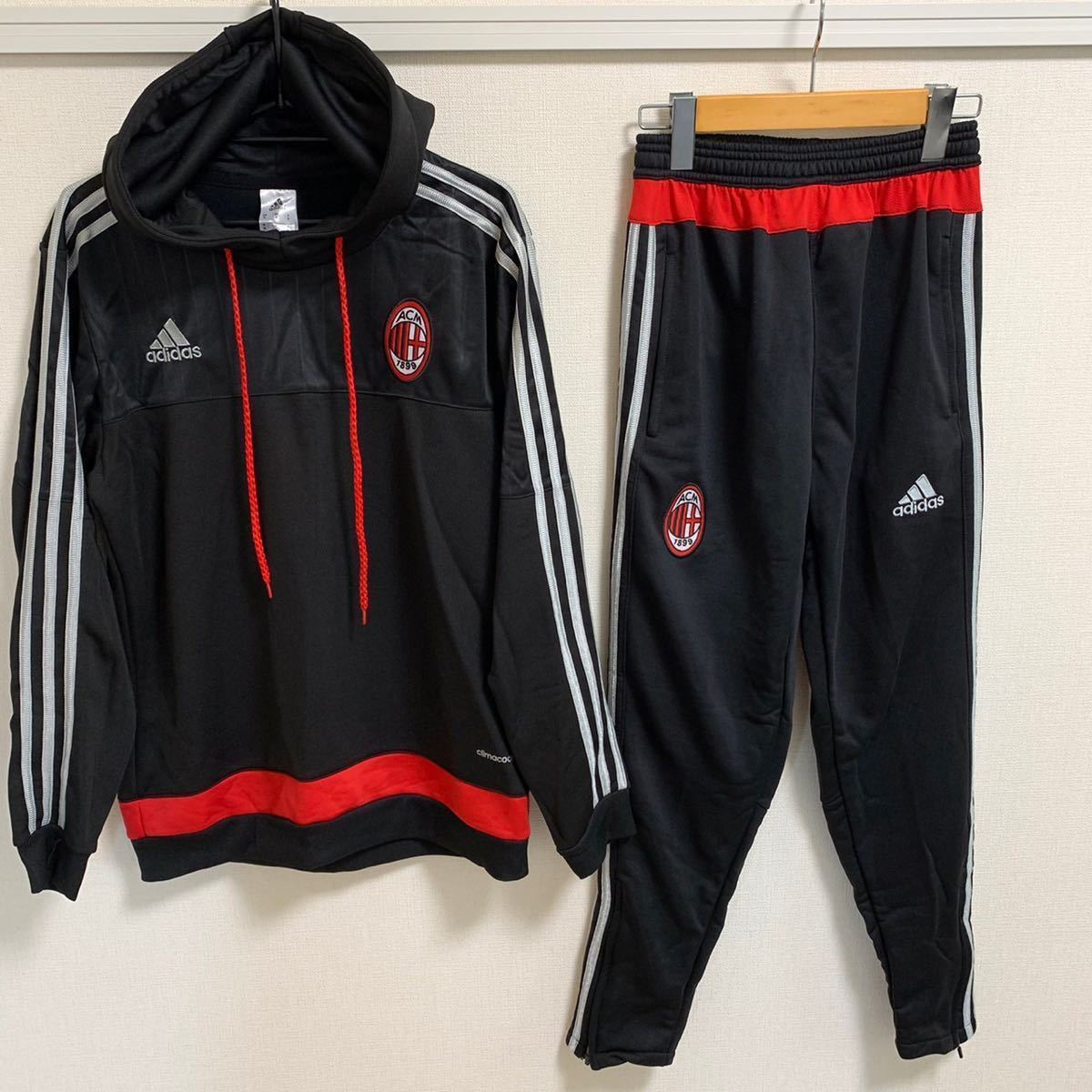 adidas ACミラン セットアップ ジャージ 上下セット XL サッカー-