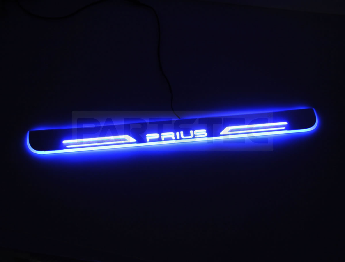 プリウス LED スカッフプレート ZVW50/ZVW30/NHW20 流れるロゴ ブルー 青 流れる点灯 両面テープ付 取付配線図付/93-273 D-4_画像3