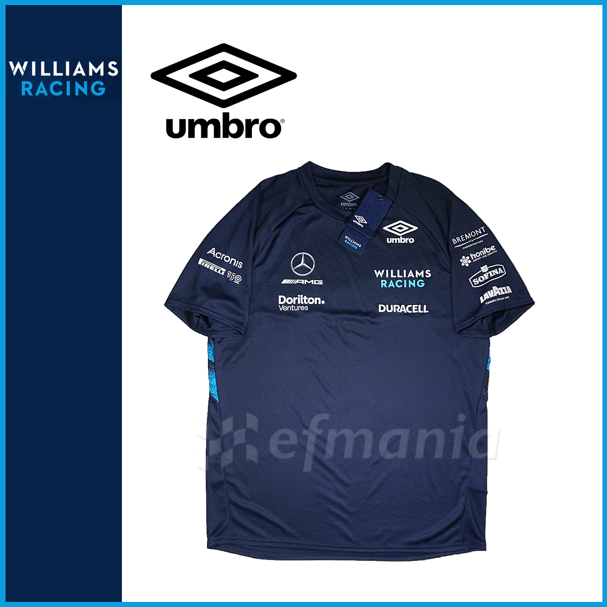 【非売品】 2022 ウィリアムズ・レーシング F1 支給品 速乾性Tシャツ umbro 新品★アルボン ラティフィ
