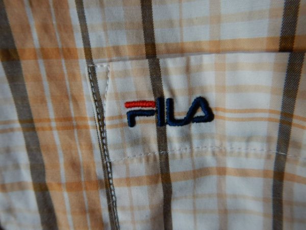 n7144　FILA　フィラ　半袖　チェック　デザイン　ボタンダウン　シャツ　BDシャツ　人気　送料格安_画像3