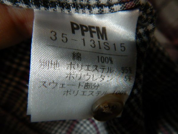 ｎ7190　PPFM　ピーピーエフエム　半袖　チェック　ウエスタン風　デザイン　シャツ　人気　送料格安_画像6