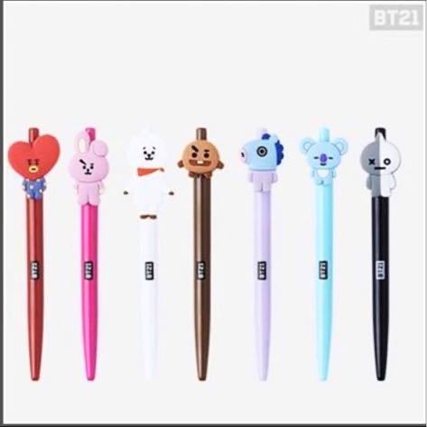  unused BT21 gel pen 7 pcs set Korea official shop buy 
