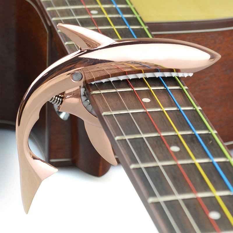 【SHARK CAPO GC-30】No.5　ローズ シャークカポ 高品質 新品 6弦 ギター エレキ アコギ カポタスト_画像1