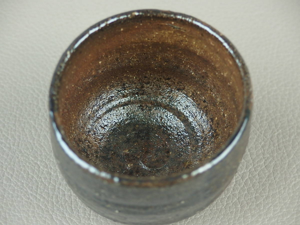 [ antique * tea utensils ]* Echizen . bird . kiln small Izumi ..** Echizen large sake cup ② dk0232ul.wb8. sake cup and bottle sake cup 