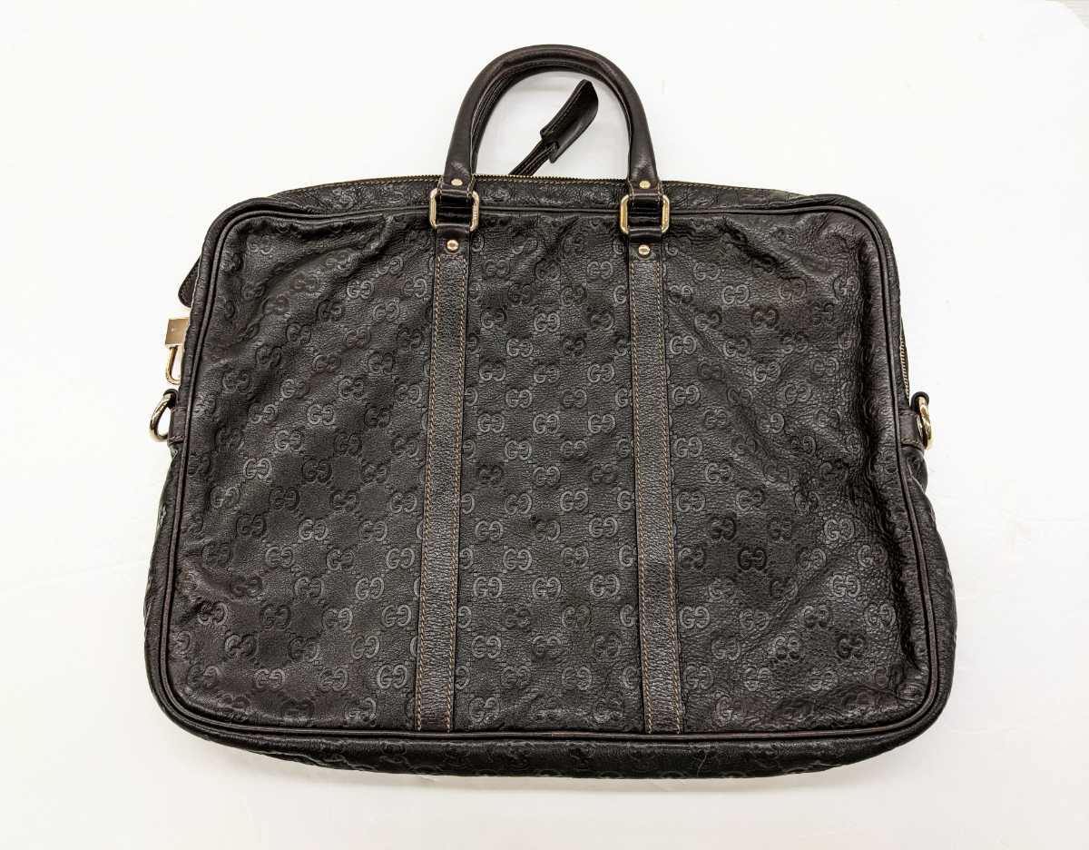 ∀ GUCCI グッチ ショルダー ビジネスバッグ ブリーフケース ダーク