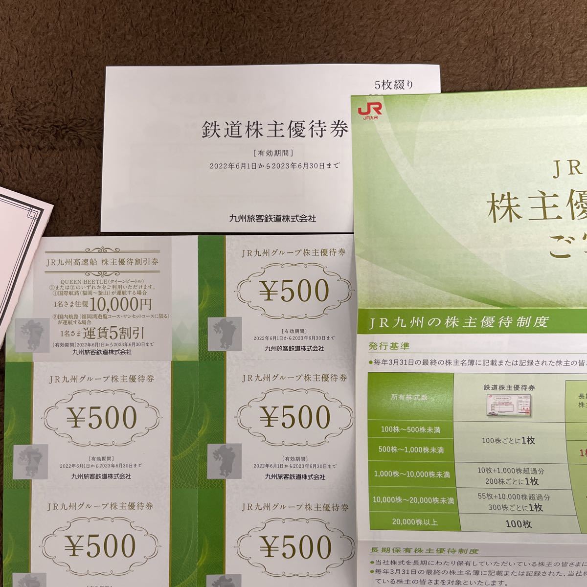 送料無料】 JR九州 株主優待券500株分 セット 有効期間2022年6月1日
