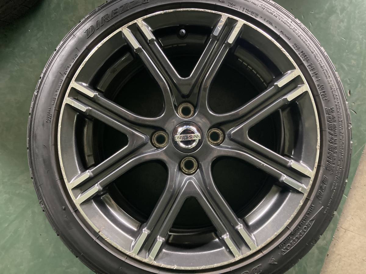 YT)中古アルミ・タイヤ 日産純正マーチ 16×7J+46 100/4H DL DIREZZA DZ102/BS ポテンザRE11 205/45R16 4本_画像2