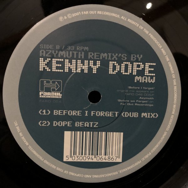 Azymuth / Before I Forget (Kenny Dope Remixes)_画像2