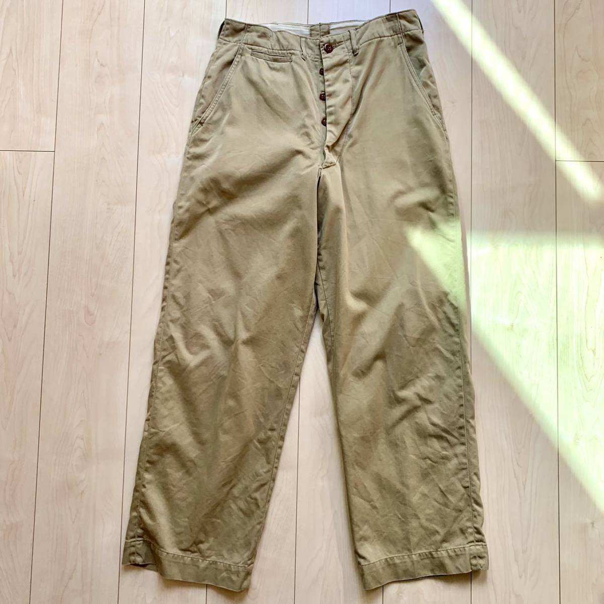 一円スタート)45カーキ 1950年代 オリジナル US ARMY ビンテージチノ