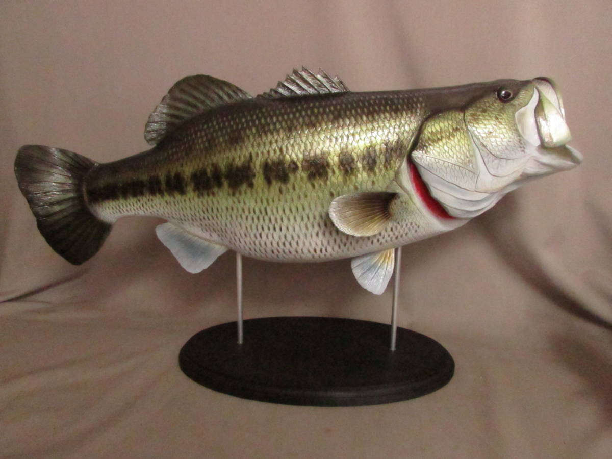 ハンドメイド ６２ｃｍブラックバス 魚模型 フィギュア レプリカ 釣り 