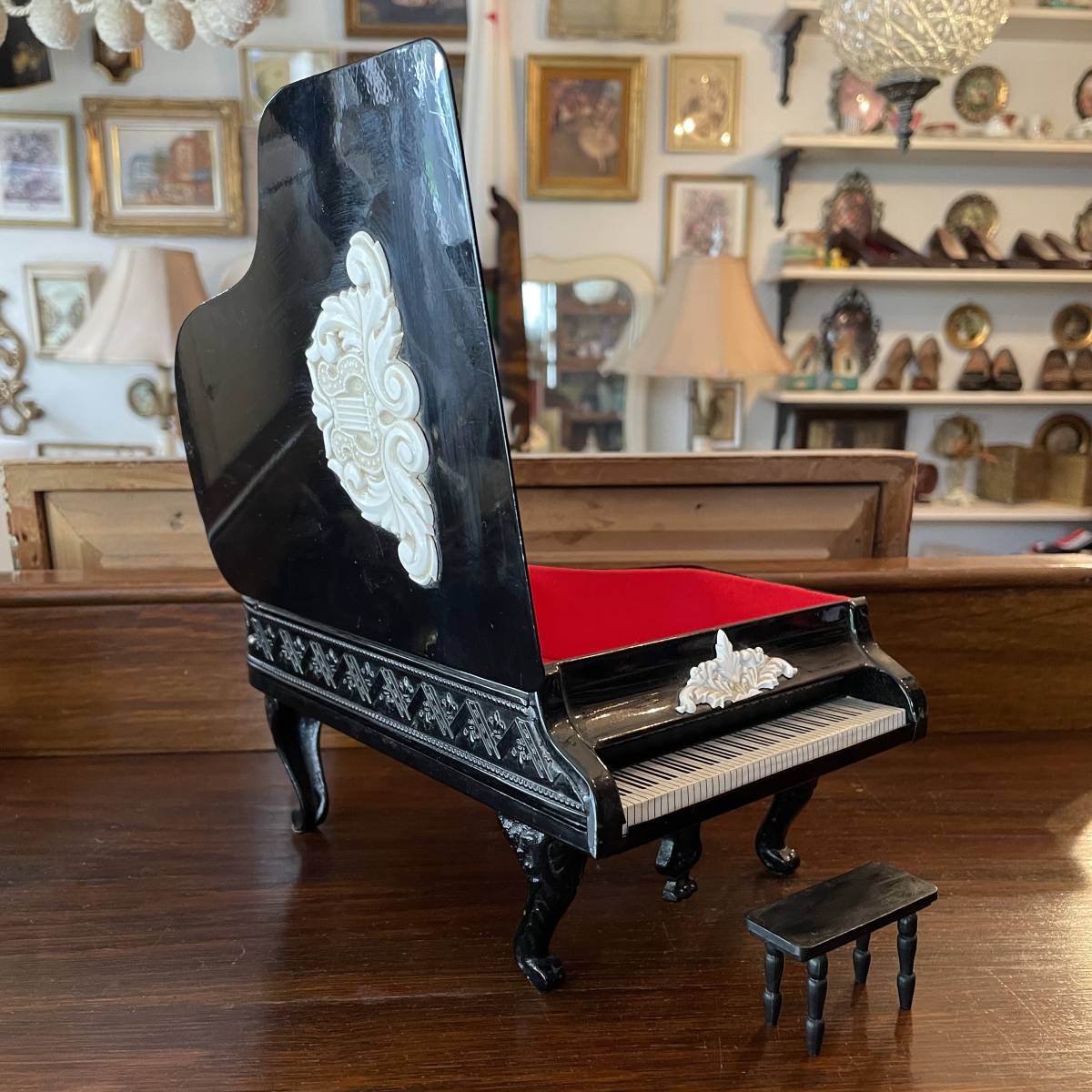  valuable BIG!50\'s~ America antique piano. music box Vintage interior / retro miscellaneous goods Mid-century furniture New York 