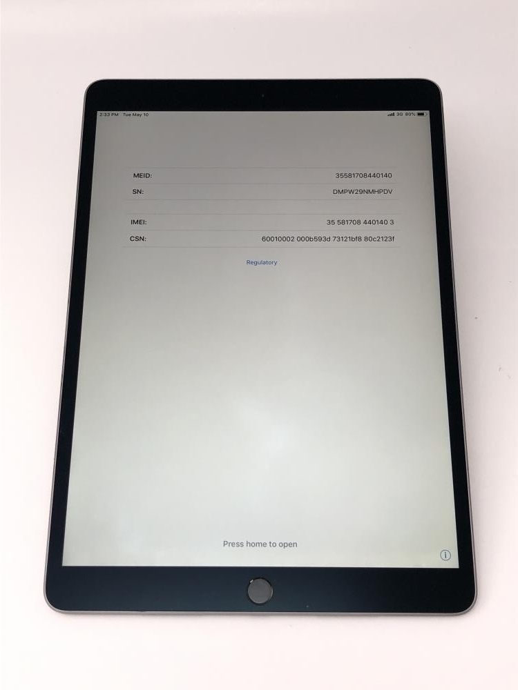 34【ジャンク品】 iPad PRO 10.5インチ 256GB au シルバー /080