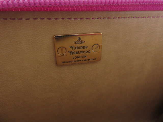 1円 美品 ヴィヴィアン ウエストウッド ショルダー ラウンドファスナー 財布 ピンク×ゴールドカラー BA881_画像5