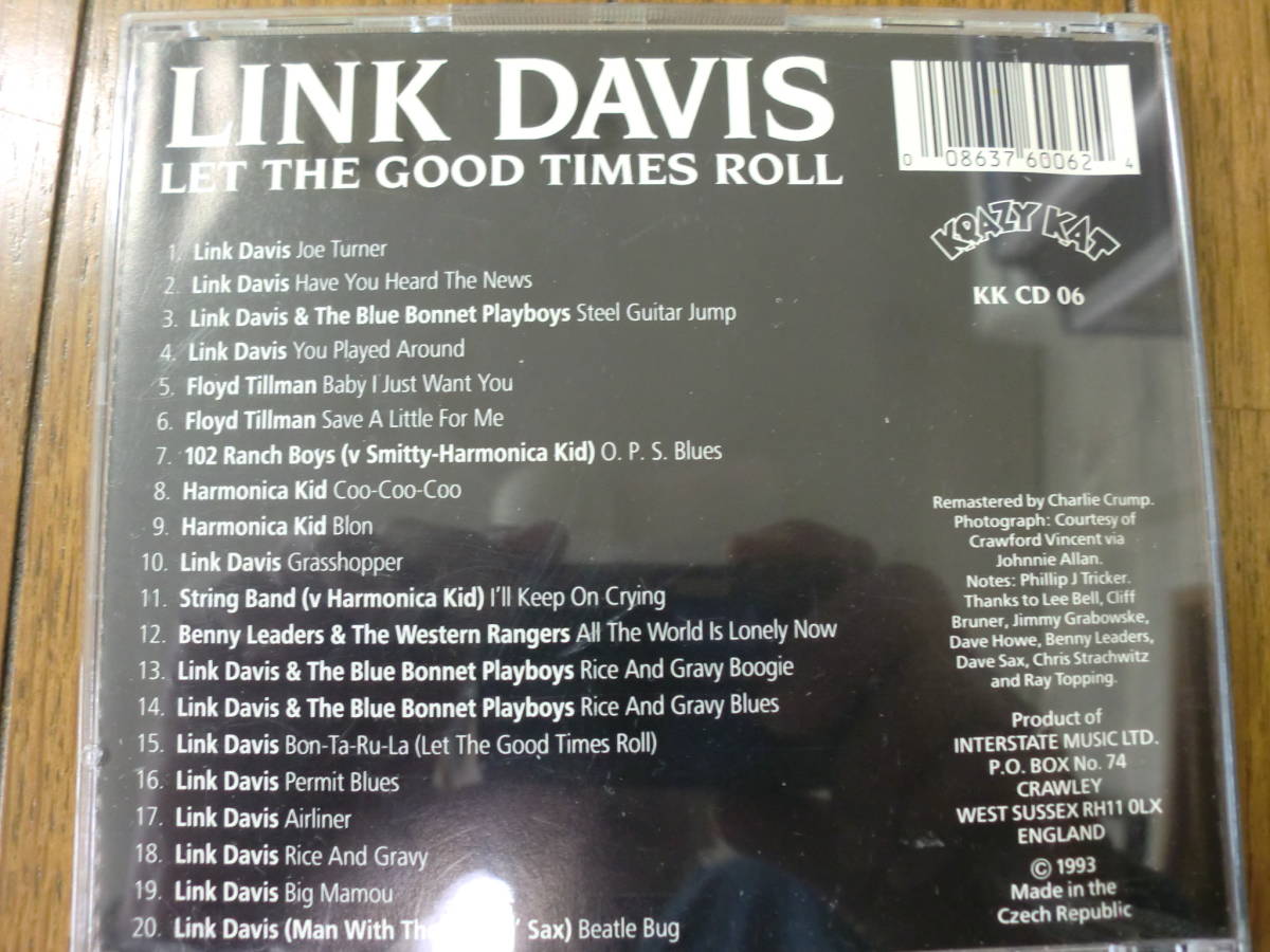 【CD】LINK DAVIS / LET THE GOOD TIME ROLL KRAZY KAT KKCD06 ケイジャン　ロカビリー　ブルース　カントリー_画像4