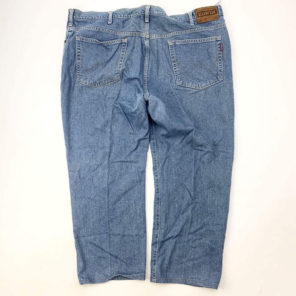  Edwin * EDWIN 1703 703 Denim pants jeans W46 extra-large big size ice blue American Casual standard . road old clothes style!#Ja3633
