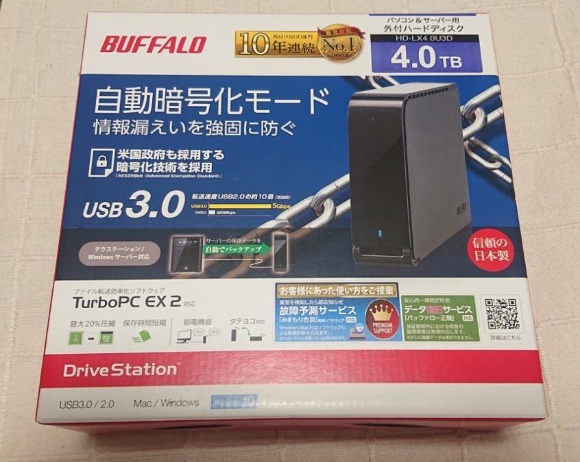 BUFFALO 外付き ハードディスク 4.0TB HD-LX4.0U3D  バッファロー  HDD 周辺機器 バックアップ