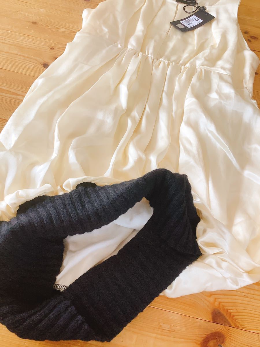 【ATOS LOMBARDINI】アトスロンバルディーニ　シルク　絹　ワンピース　ドレス　アイボリー　44/Mサイズ程度_画像9