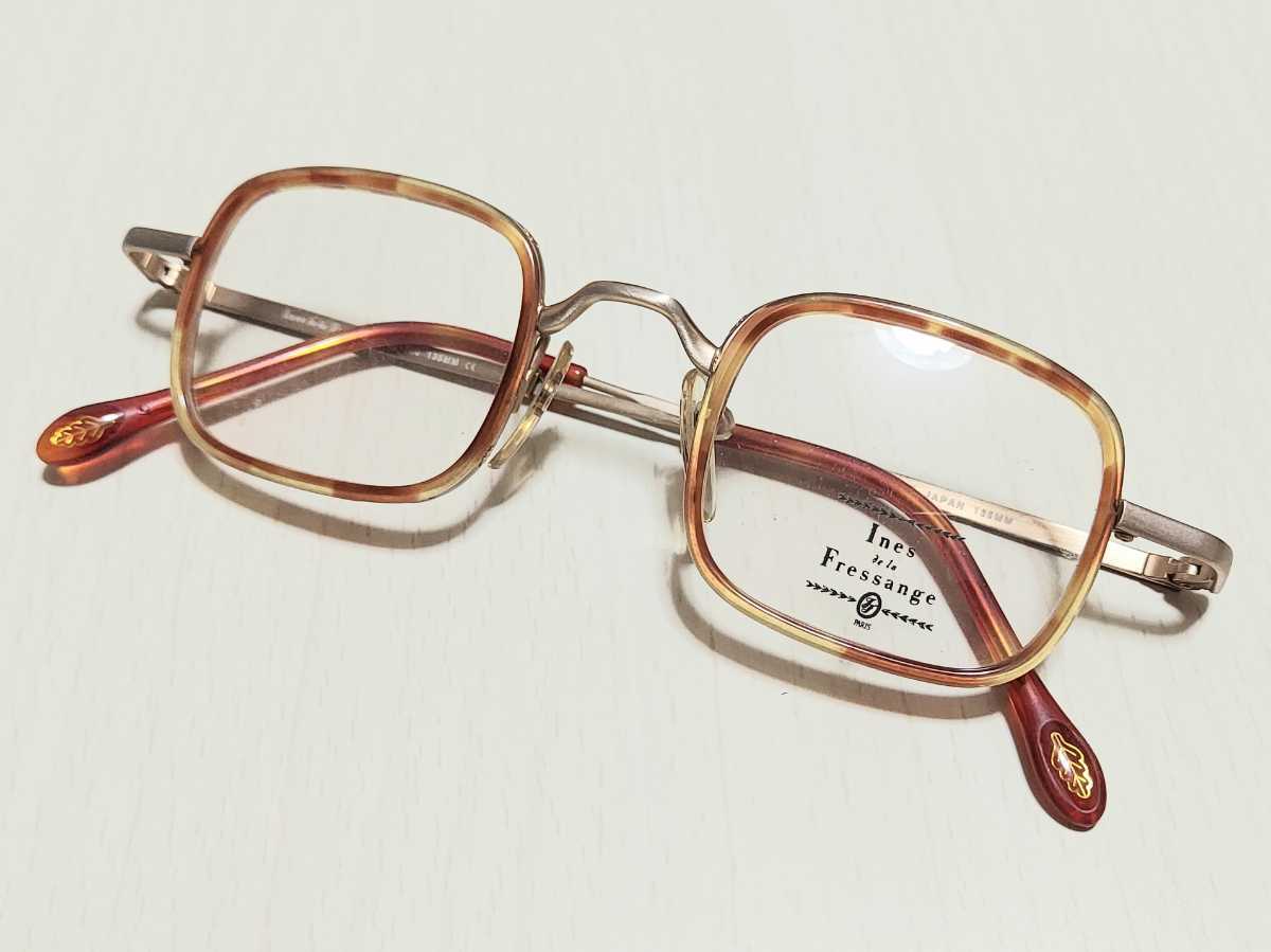 新品　イネスドラフサンジュ　日本製　メガネ　眼鏡　高級感　オシャレ　上品　フルリム　軽い　べっこう柄　四角_画像1