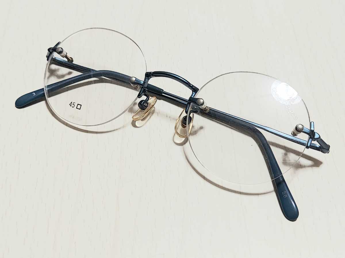 めがね、コンタクト 新品 courreges クレージュ メガネ 眼鏡 高級感 オシャレ 上品 ツーポイント 丸めがね 軽い 品特価 