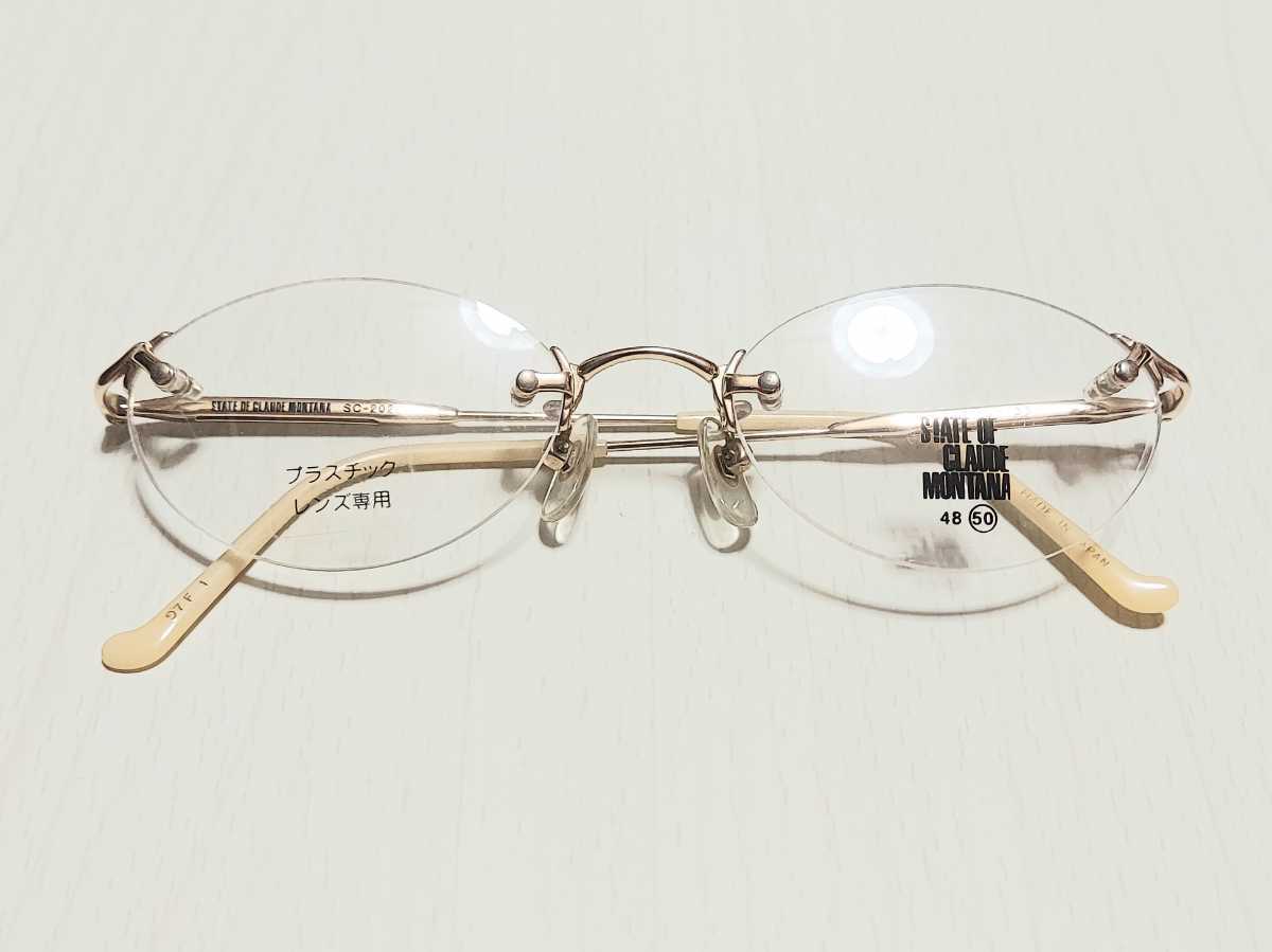 新品　クロードモンタナ　日本製　メガネ　眼鏡　高級感　オシャレ　上品　ツーポイント　綺麗 ゴールド_画像7