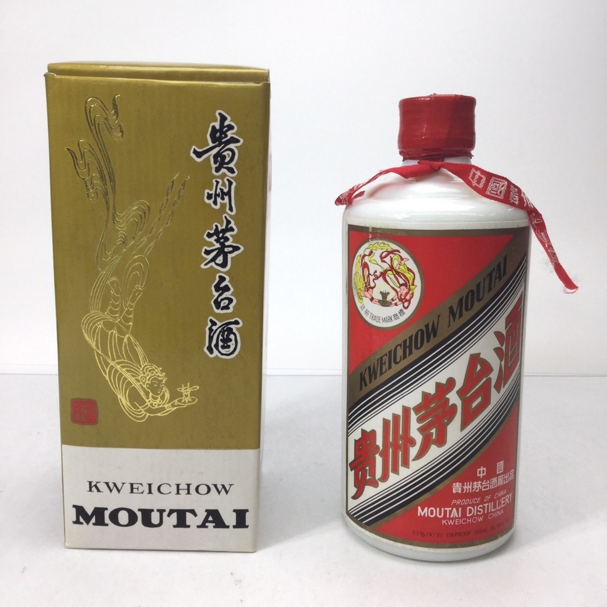 未開栓 貴州茅台酒 マオタイ酒 天女ラベル 箱付 500ml 53％ 重量:815g 1P-4-3-127540-A_画像1