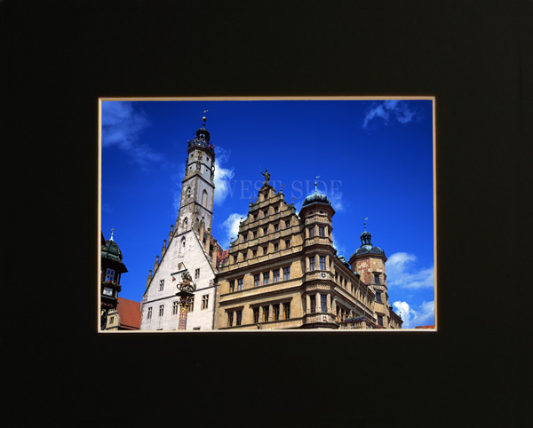 ■ ドイツ ローテンブルク 市庁舎 風景写真★ 額縁付 A3サイズ