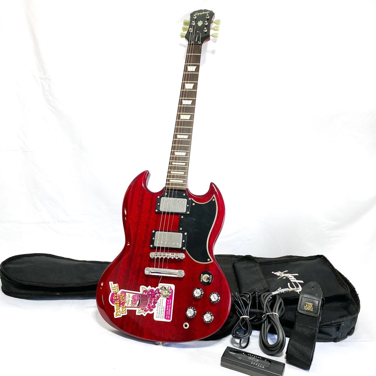 音出し確認済み】Epiphone by Gibson SG? Made in Korea エピフォン ギブソン エレキギター 1999年製 レッド×ブラック  弦楽器 G234