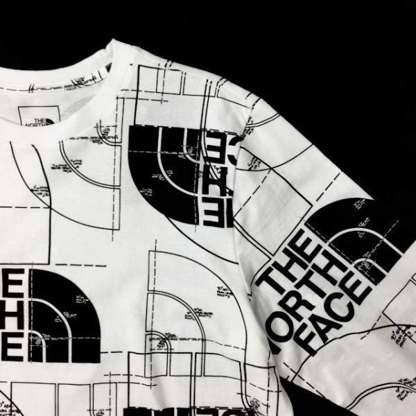 1円～!売切!【正規新品】THE NORTH FACE Half Dome AOP Long Sleeve Tee 長袖 Tシャツ ロンT US限定 男女兼用 登山(XL)白 総柄180902-18_画像3