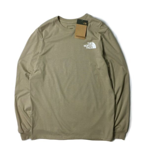 1円～!売切!【正規新品】THE NORTH FACE◆LONG SLEEVE THROWBACK TEE 長袖 Tシャツ ロンT US限定 男女兼用 登山(XXL)ベージュ 180902-18_画像4