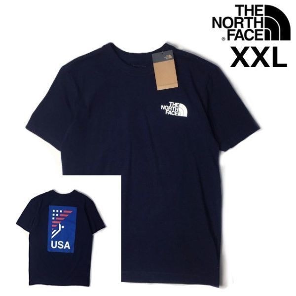 1円～!売切!【正規新品】THE NORTH FACE SHORT SLEEVE IC TEE 2 半袖 Tシャツ USA 限定品 男女兼用 キャンプ アウトドア(XXL)紺 180902-15_画像1