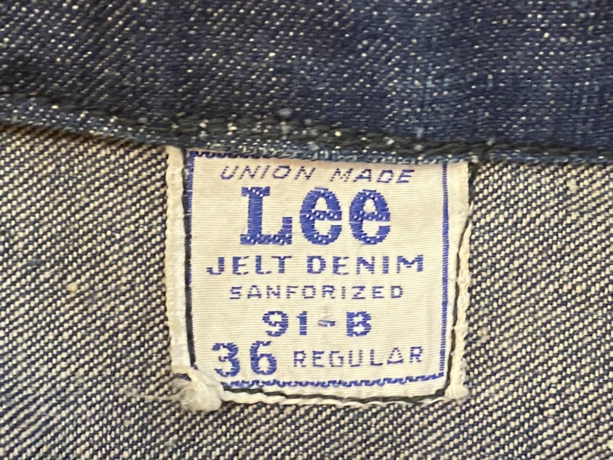 極上・真紺 60s初期 Lee 91-B 36 デニムジャケット 91B 菱形 極上・真紺 60s初期 Lee 91-B 36 デニムジャケット 91B 菱形