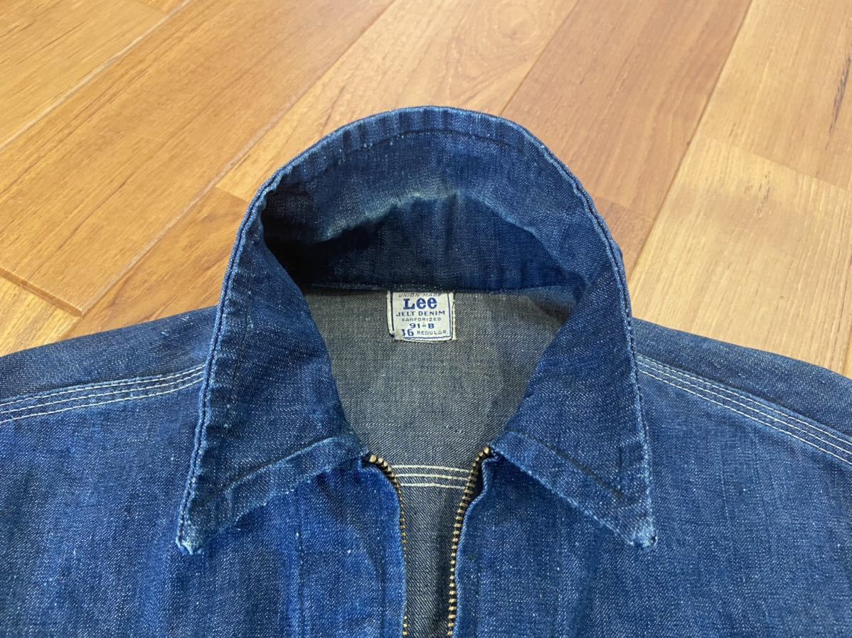 極上・真紺 60s初期 Lee 91-B 36 デニムジャケット 91B 菱形タロン ビンテージ ヴィンテージ オリジナル jelt denim リー_画像8