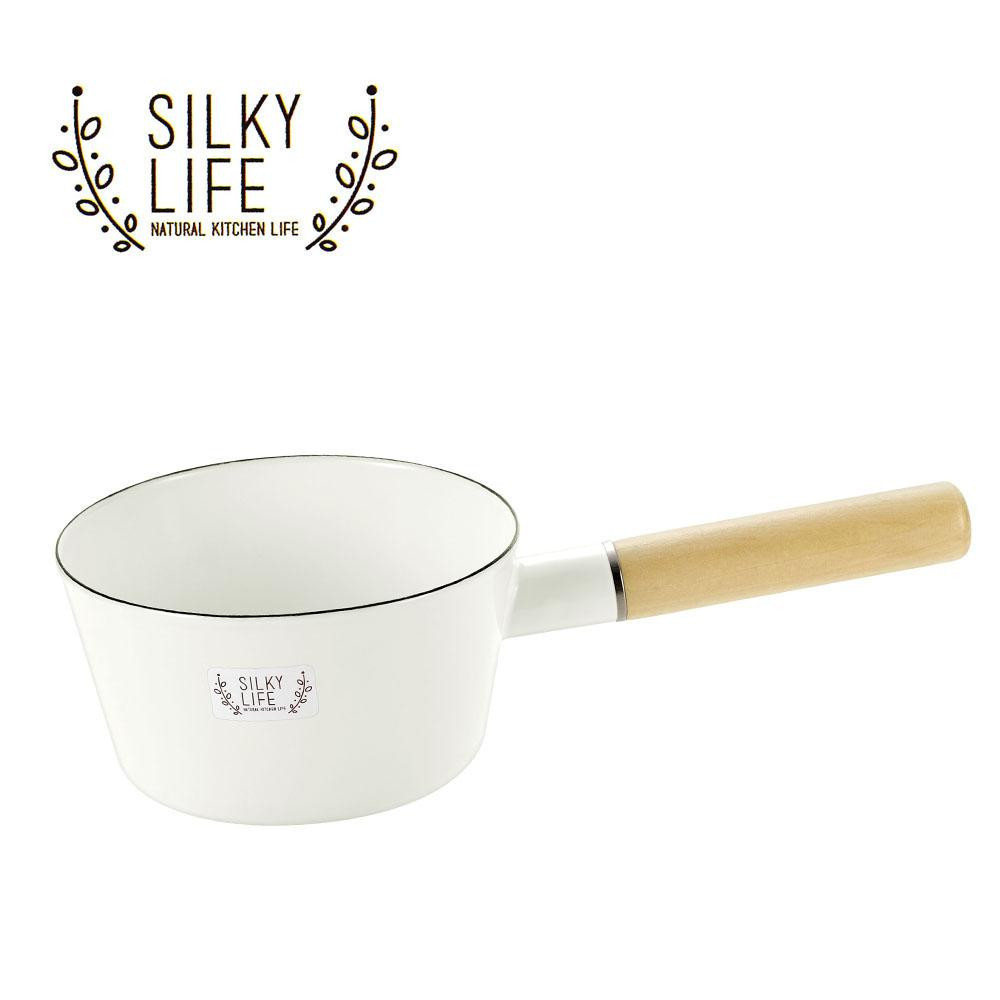 SILKY LIFE(シルキーライフ)　ホーローミルクパン　15cm　ガス火専用　SLH-001_画像1
