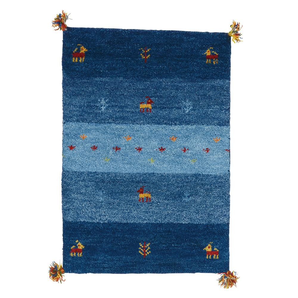 品質のいい ギャッベ マット・ラグ GABBEH D20 約60×90cm BL 270034625 ラグ一般 品質のいい ギャッベ マット・ラグ GABBEH D20 約60×90cm BL 270034625 ラグ一般