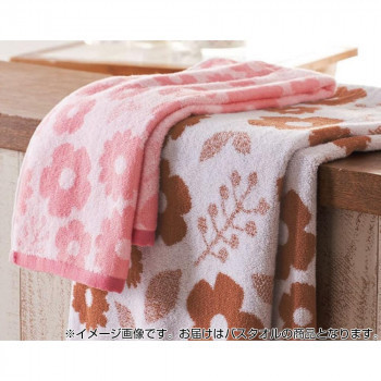 金本徳　Piacere(ピアチェーレ)　バスタオル　綿100％　Pink(ピンク)＆Brown(ブラウン)　12枚セット(2色×6枚)　No.12-0736_画像1