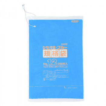 ジャパックス HD規格袋 厚み0.010～0.012mm No.12 ひも付き 青 200枚×10冊×3箱 HKB12