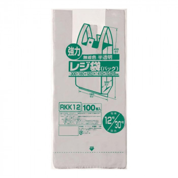 ジャパックス レジ袋 関東12号/関西30号 半透明 100枚×20冊×3箱 RKK12