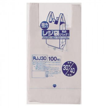 ジャパックス レジ袋 関東30号/関西40号 乳白 100枚×10冊×3箱 RJJ30
