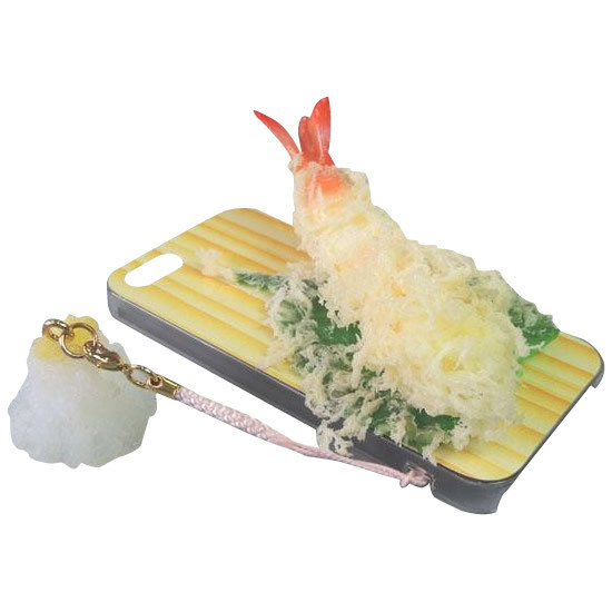 日本職人が作る 食品サンプルiPhone5ケース　天ぷら　えび ストラップ付き IP-217_画像1