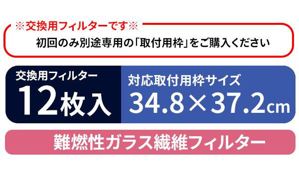 東洋機械 難燃性ガラス繊維 レンジフードフィルター 34.8×37.2 交換用フィルター12枚_画像4