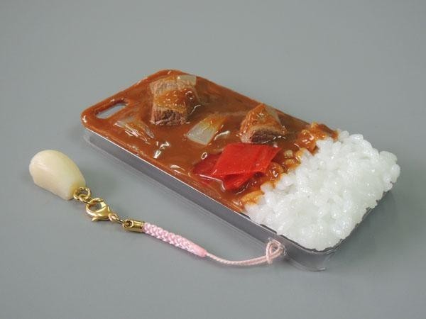 日本職人が作る 食品サンプルiPhone5ケース　カレーライス ストラップ付き IP-221_画像2
