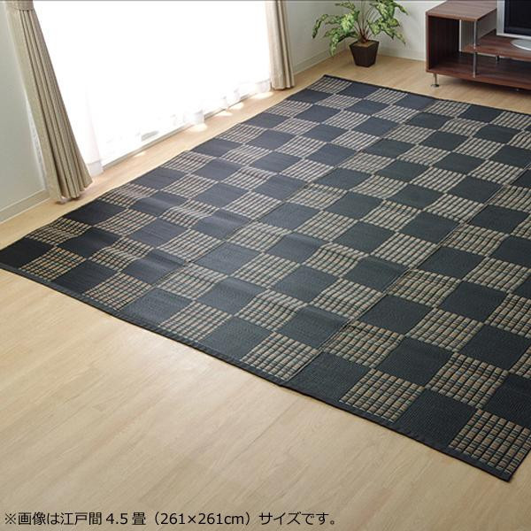 洗える PPカーペット 『ウィード』 ブラック 本間6畳(約286.5×382cm) 2116916
