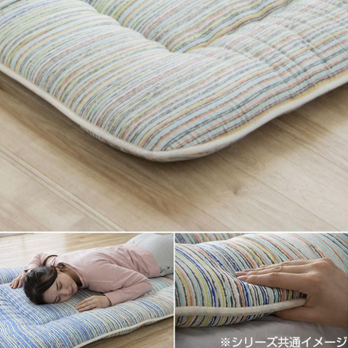 日本製 洗える 敷き布団 カバー付 四つ折り セミダブルロング 約120×210cm 6707240_画像4