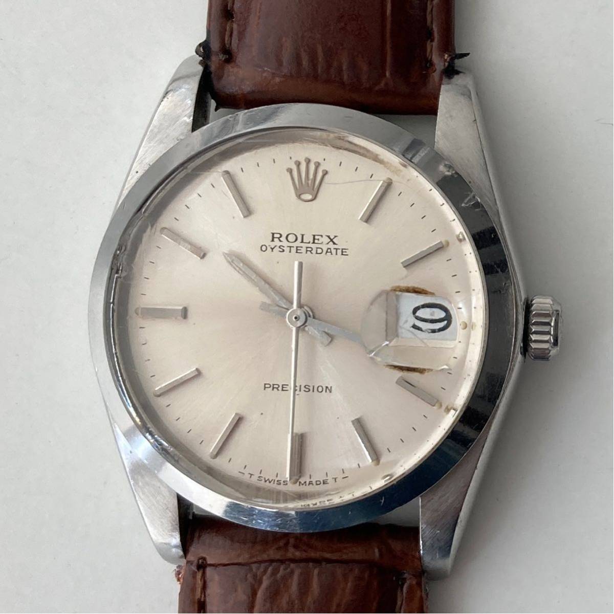 ロレックス オイスターデイト 6694 Rolex Oyster Date 手巻き シルバー文字版_画像10