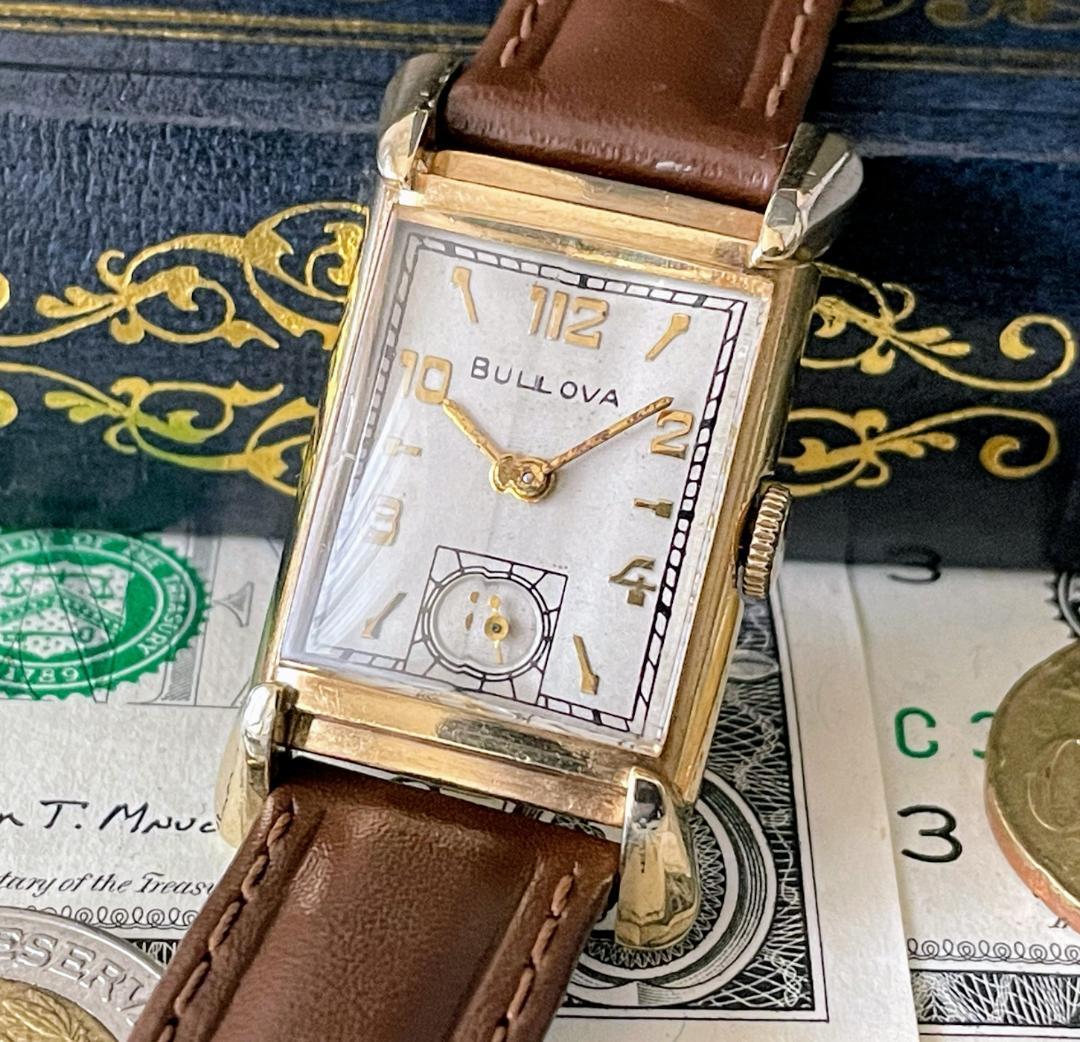 再再販！ 40s bulova ブローバ 角時計 10k 非稼働 thevisahub.co.uk