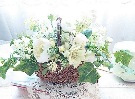  lily of the valley. basket arrange 