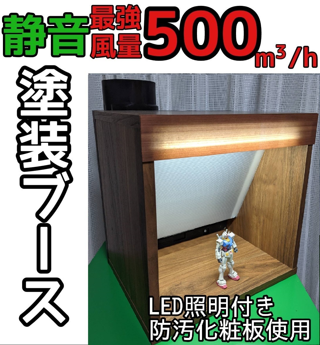 同梱不可】 塗装ブース 塗料拭取り可 奥排気 強吸引 LED照明 簡単