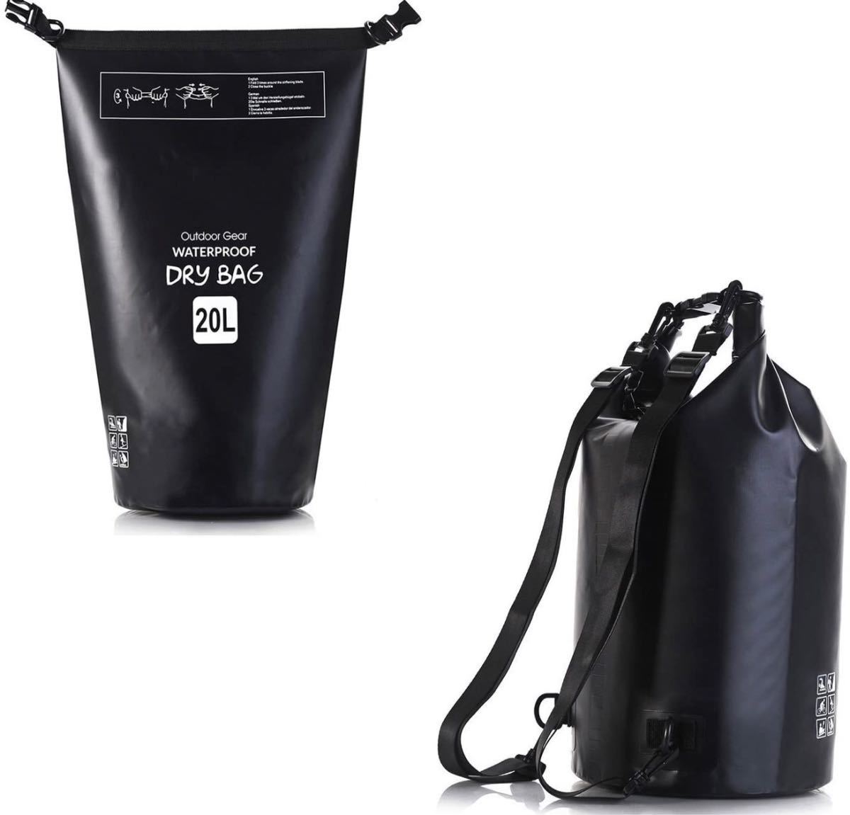 完全防水 バックパック Awsaccy 20L アウトドア旅行釣り 通勤/通学 